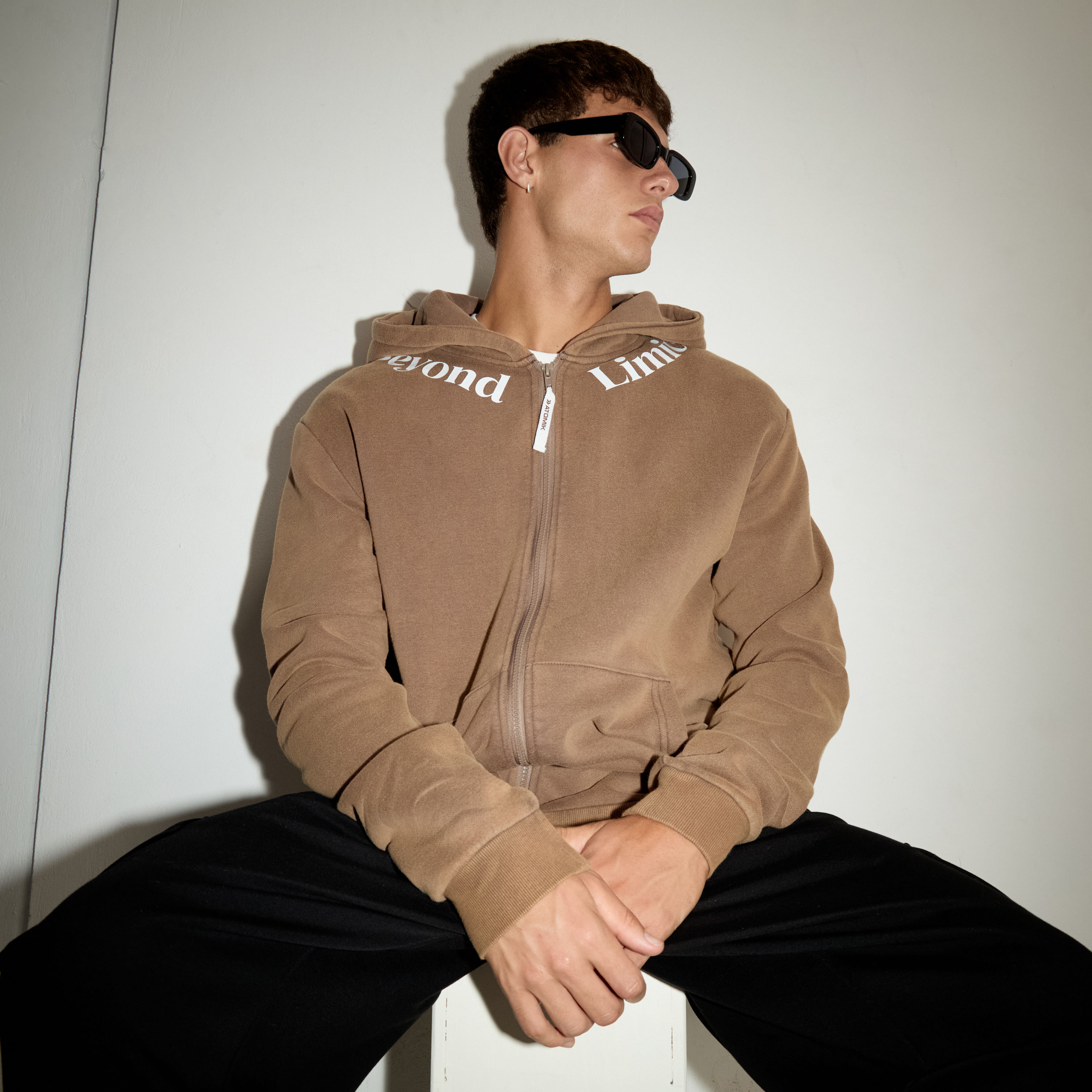 Beyond limits washed zip hoodie